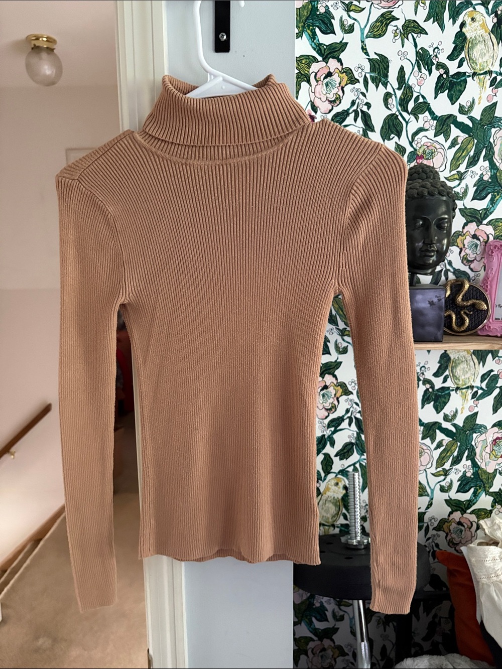 Express Ribbed Turtleneck - Camel